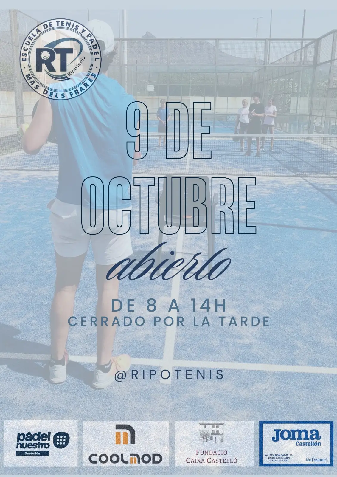 Cartel horario día 9 de Octubre